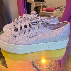 Superga Platform Sneakers Glitter Canvas - US Woman 7.5 EU 38